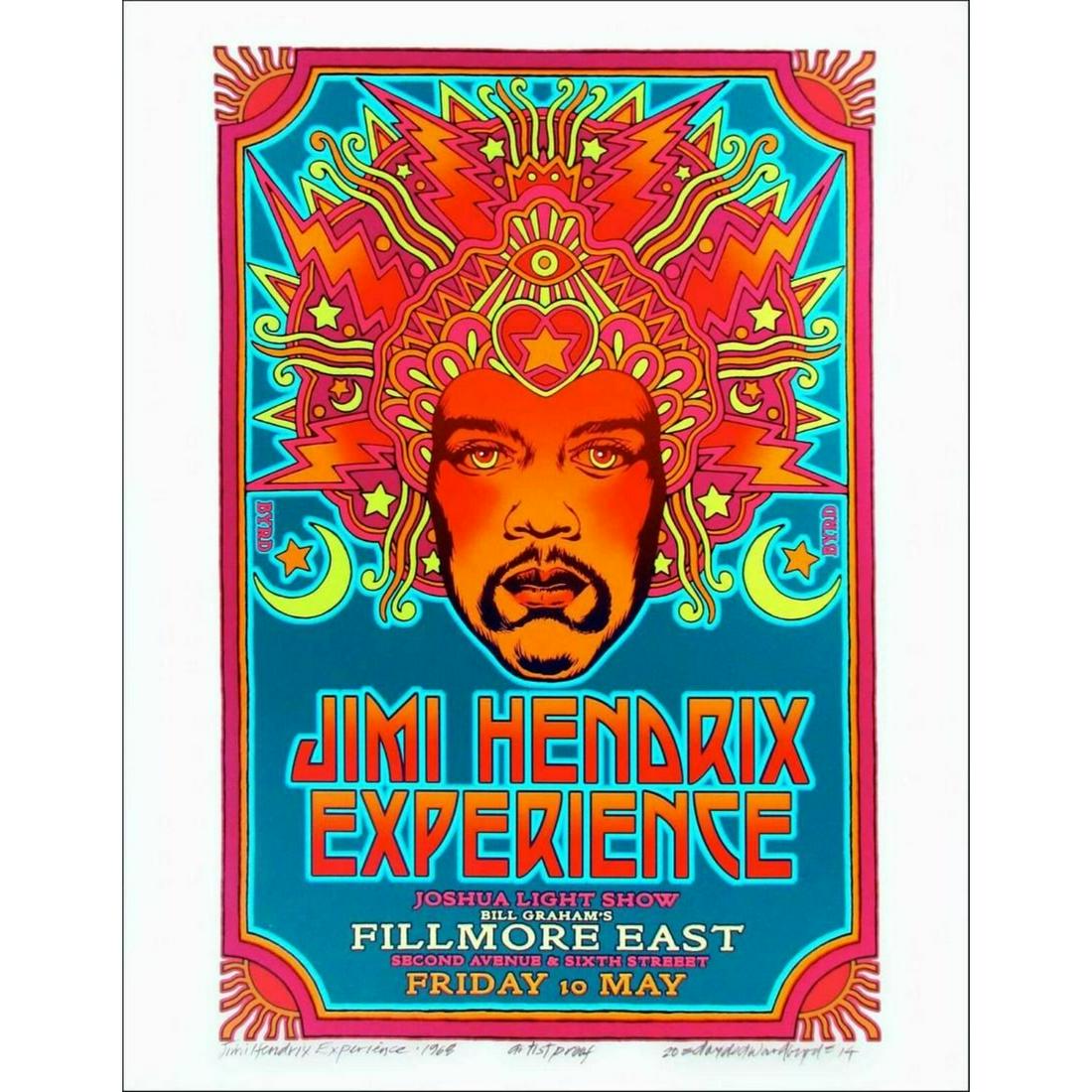 Jimi Hendrix 1968 Fillmore Poster Orig Alternate Design (1 of 1)