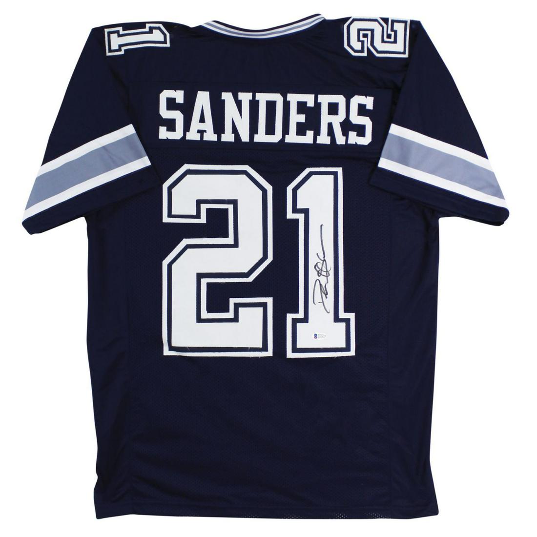 Cowboys Deion Sanders Authentic Signed Navy Blue Jersey (1 of 1)