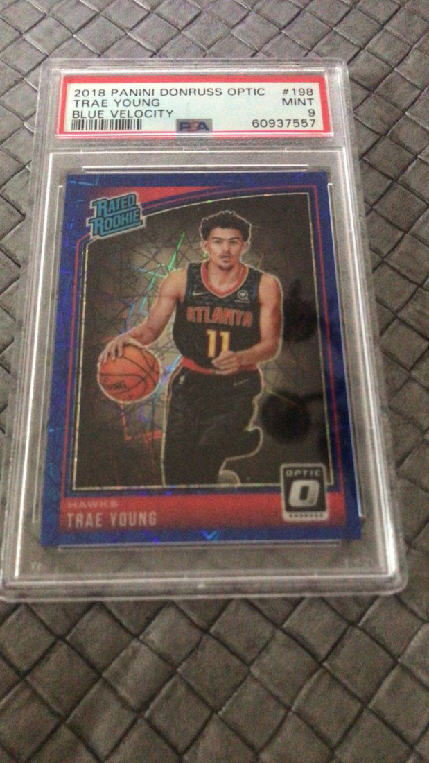2018 Panini Optic Trae Young Blue Velocity Rookie PSA 9 (1 of 2)