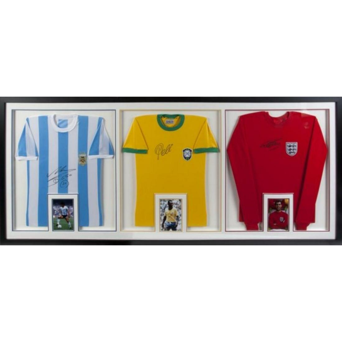 RARE PELE / MARADONA / GEOFF HURST SIGNED JERSEYS (1 of 2)