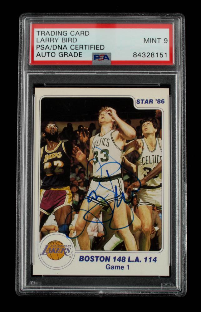 Larry Bird Signed 1985-86 Star Lakers Champs #2 (PSA (1 of 1)