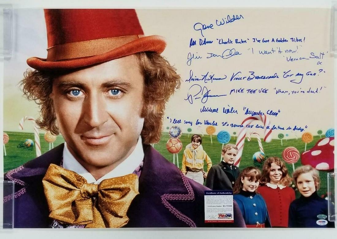 GENE WILDER + Willy Wonka Kids x6 Cast signed 20x30 (1 of 2)