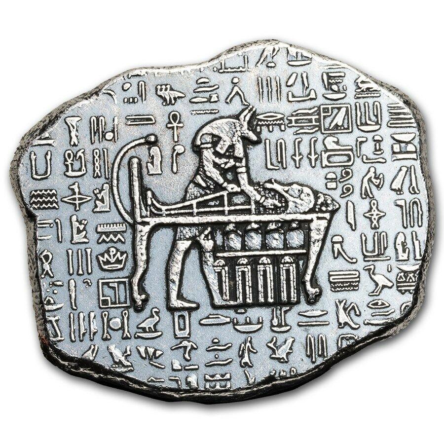 1 OZ .999 Silver Art Bar Egyptian Antique Cleopatra Tut: 1 OZ .999 Silver Art Bar Egyptian Antique Cleopatra Tut