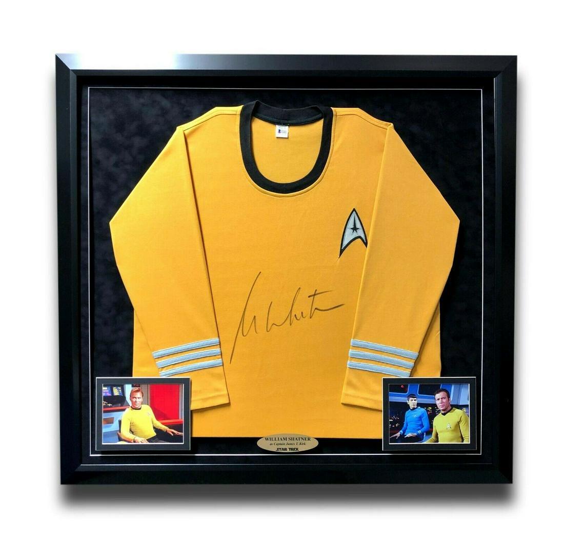 WILLIAM SHATNER SIGNED STAR TREK YELLOW SHIRT FRAMED (1 of 1)