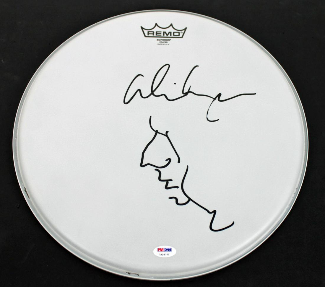 Alice Cooper Signed Drumhead Hand Drawn Self Portrait (1 of 1)