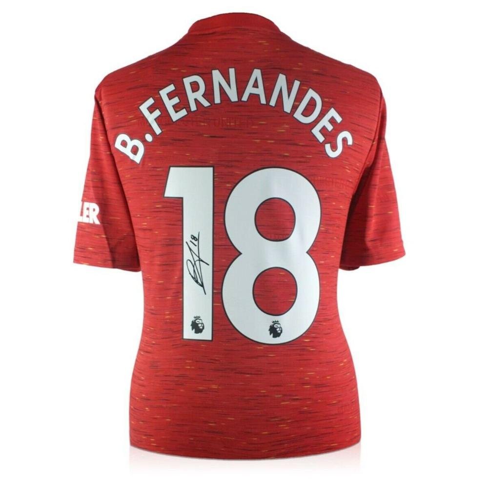 Bruno Fernandes hand signed Manchester united jersey BA: Bruno Fernandes hand signed Manchester united jersey BAS COA