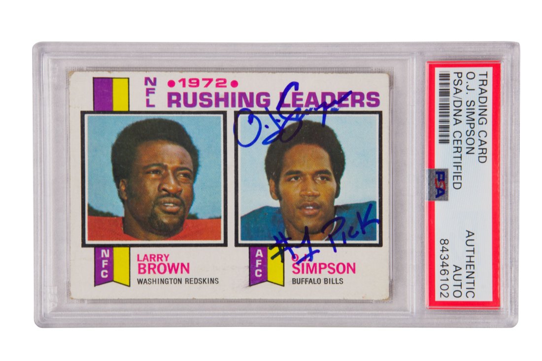 1972 Topps Rushing Leaders OJ Simpson Signed "#1 Pick" (1 of 1)