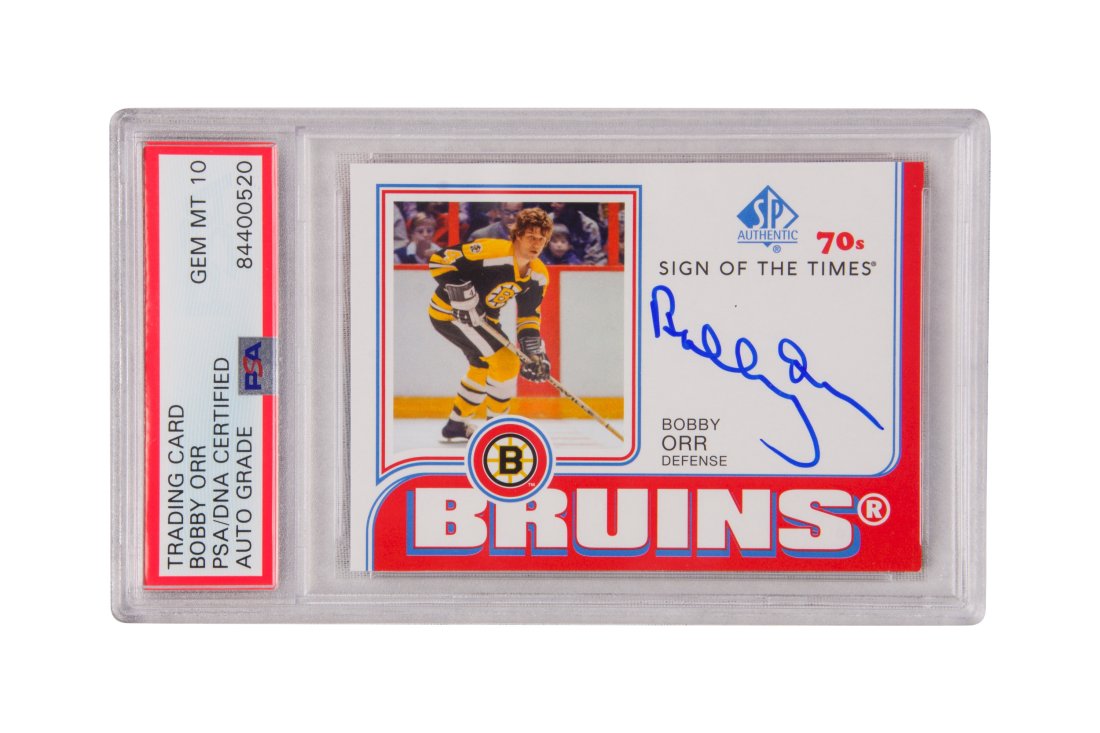 Bobby Orr 2018-19 SP Authentic Sign of the Times 70's P: Bobby Orr 2018-19 SP Authentic Sign of the Times 70's PSA 10