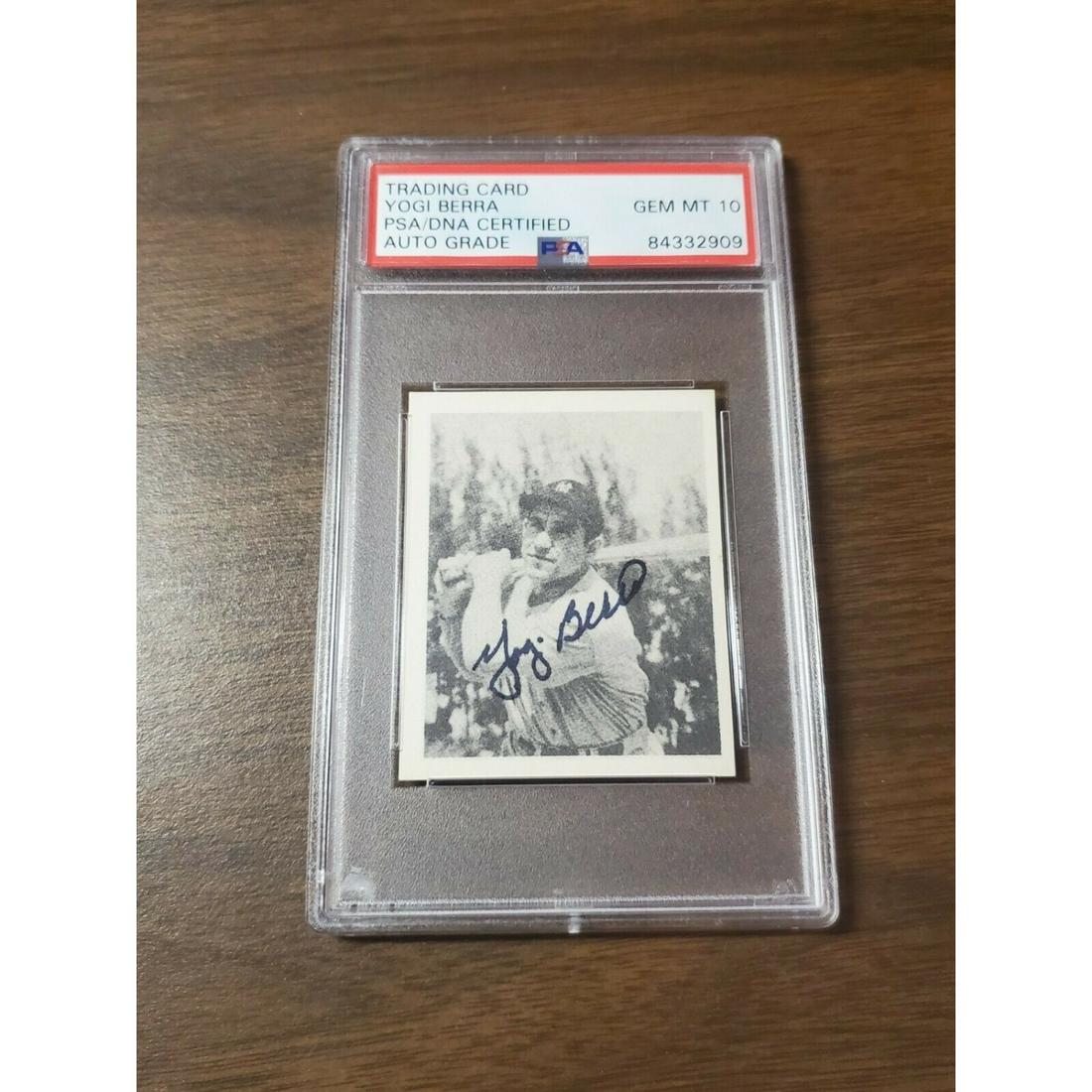 Yogi Berra Signed 1948 Bowman Rookie Reprint 1987 Card (1 of 1)