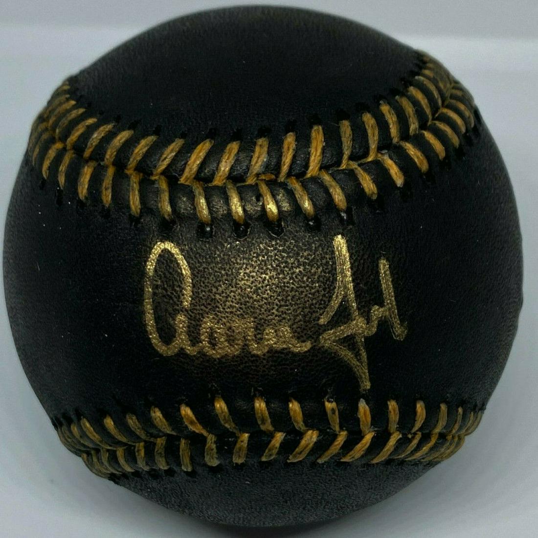 Yankees Aaron Judge Signed Black Leather Baseball MLB (1 of 2)