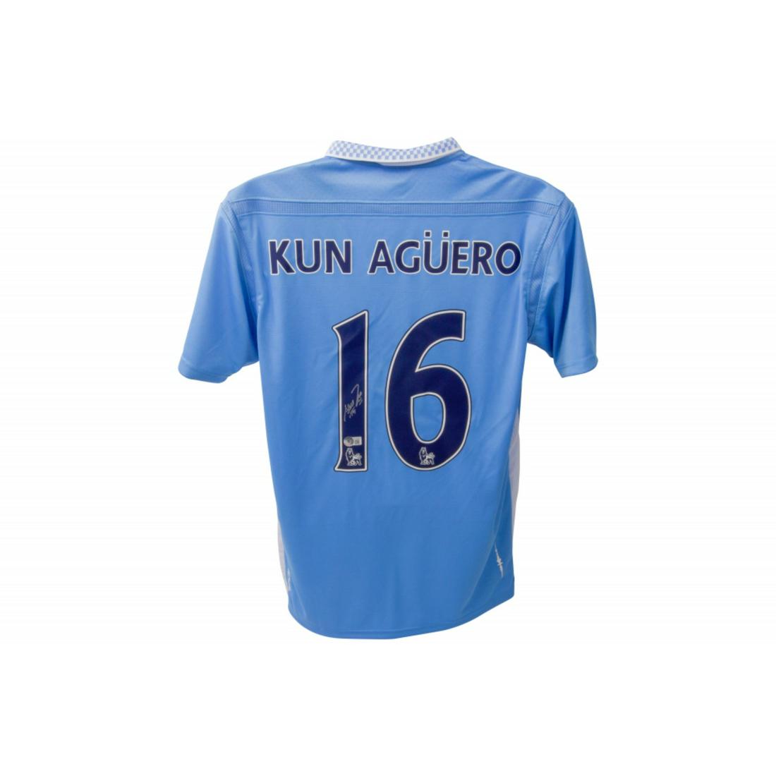 Sergio Aguero Signed Manchester City Jersey (Beckett (1 of 2)