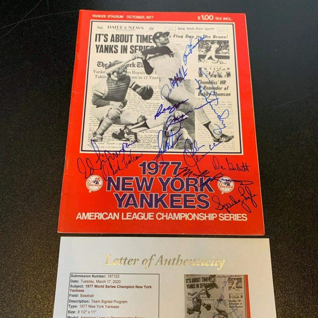 1977 New York Yankees World Series Champs Team Signed (1 of 1)