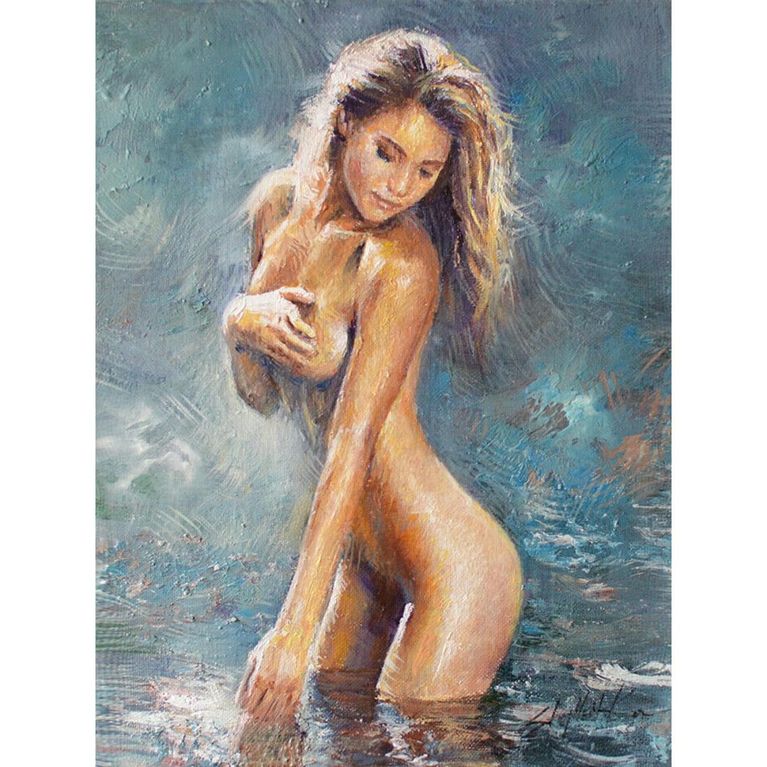 Stephen K Original Painting - Nude Model Figure Oil: Stephen K Original Painting - Nude Model Figure Oil Painting - Artist: American Artist Stephen K (New York City, USA)- Artwork: Nude Model Figure Oil Painting