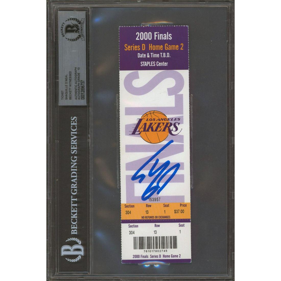 Shaquille O'Neal Signed 2000 Finals Game 2 Ticket Stub (1 of 2)