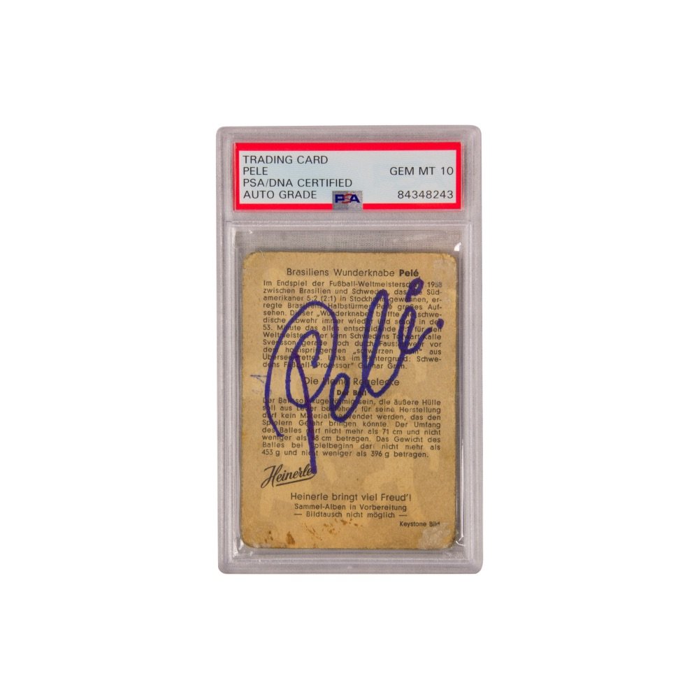 Pele Signed Topps Match Attax Psa 9 Auto
