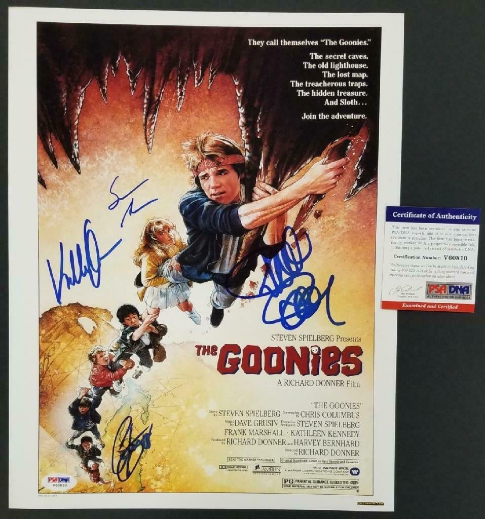 GOONIES Cast Signed 11x14 Photo Donner Astin KeQuan PSA (1 of 1)