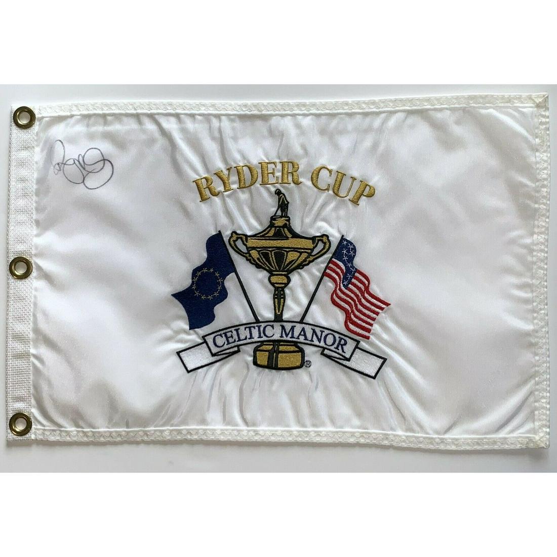 Rory Mcilroy signed ryder cup flag celtic manor golf (1 of 2)