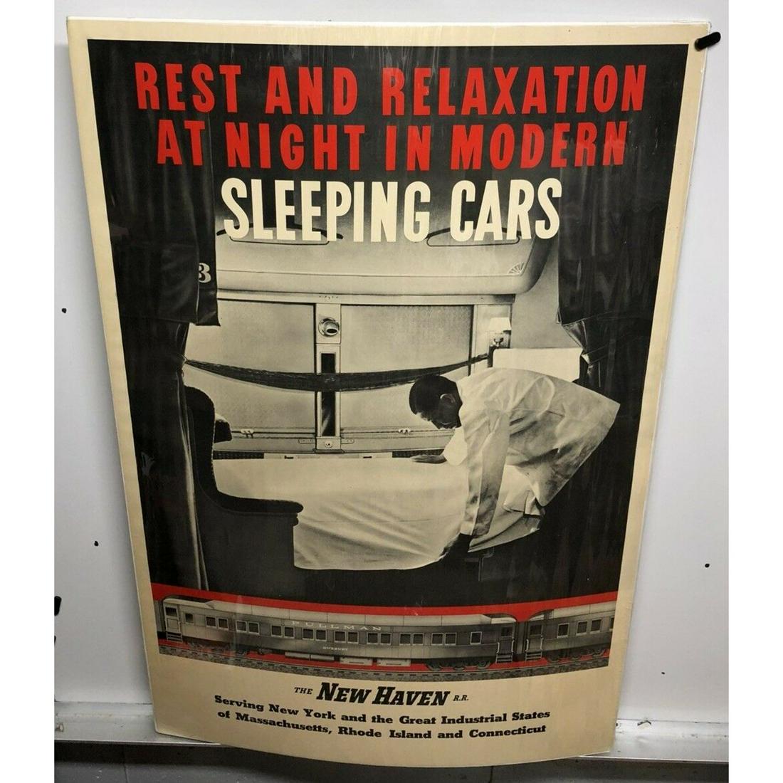 Original Vintage Travel Poster Sleeping Cars New Haven: Original Vintage Travel Poster Sleeping Cars New Haven Railroad
