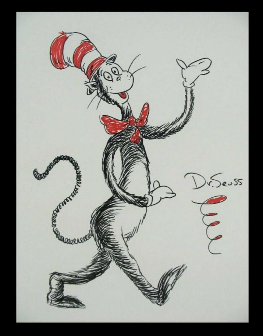 LARGE DR. Seuss signed drawing Ink illustrated Original (1 of 1)
