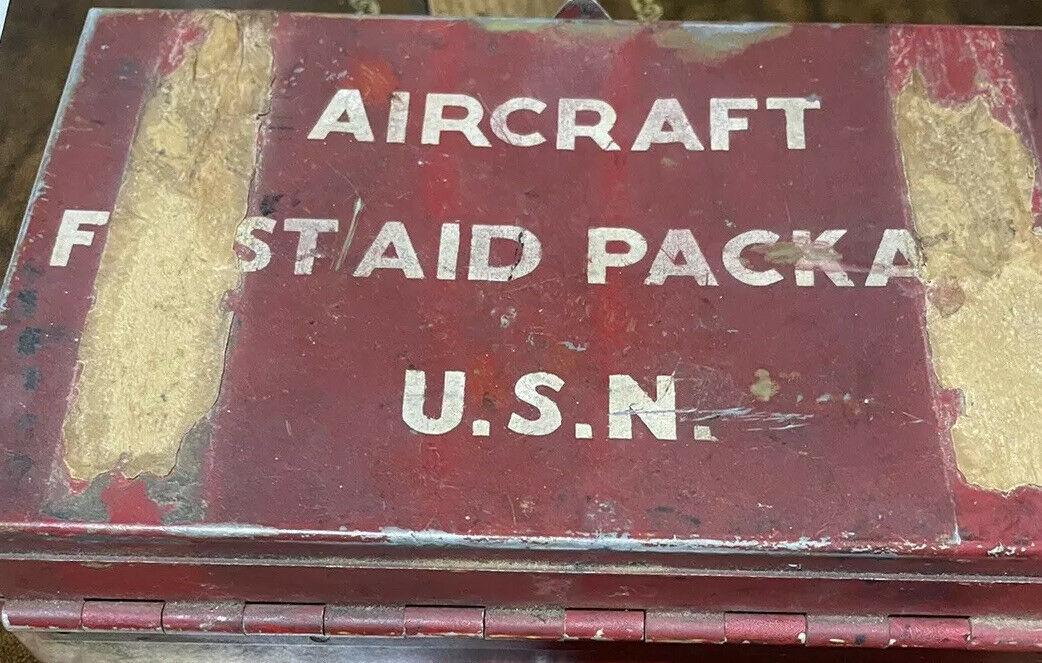 Navy Aircraft first aid kit Vietnam War Rare Good: vietnam navy first aid kit. This is the real deal 100%! Authentic USN First aid package kit, including original items ( see pics for details)!Good condition, especially given its age! This item has be