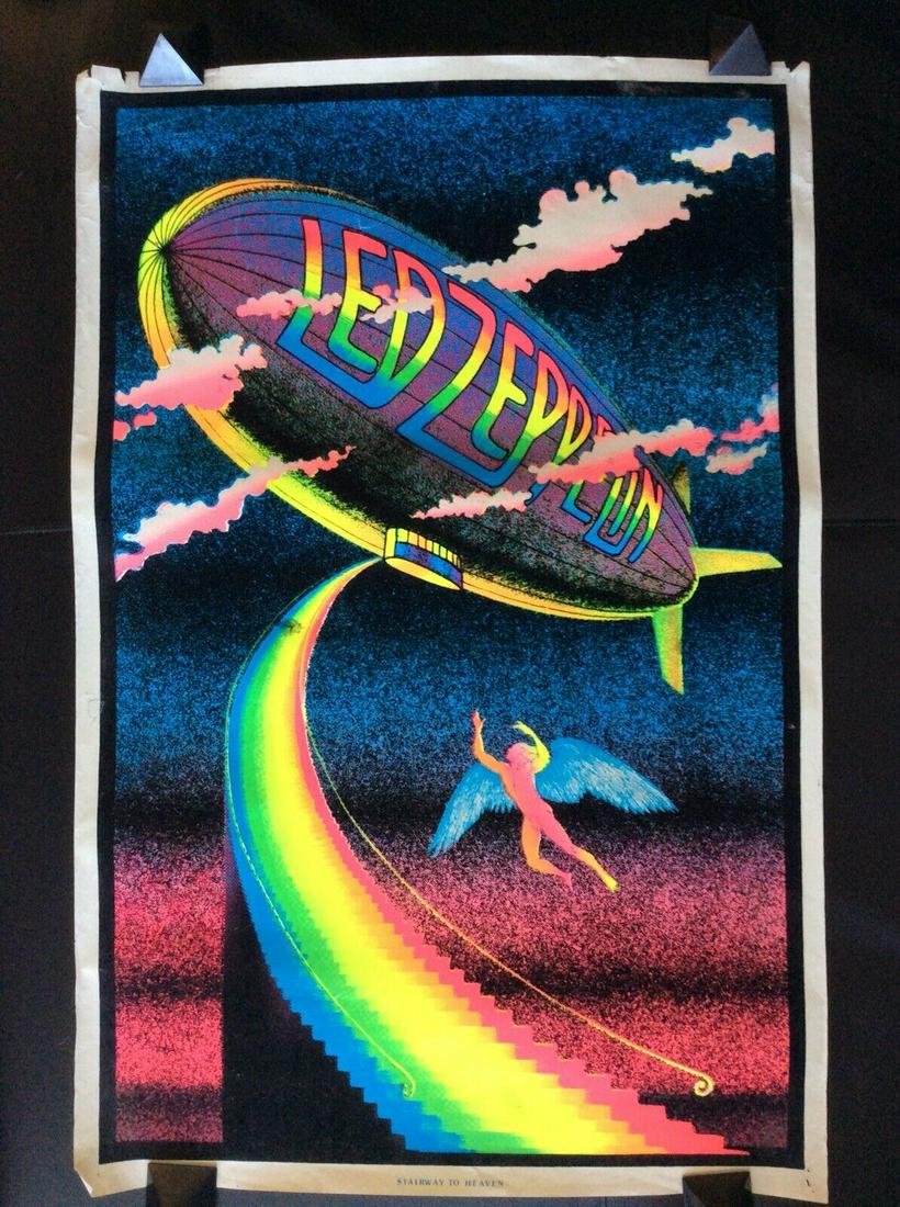 LED ZEPPELIN Vintage Black Light Poster â€œStairway To (1 of 1)
