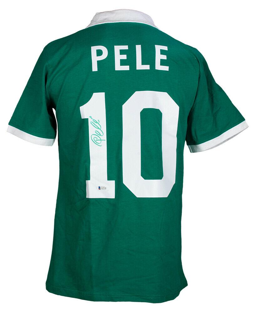 Pele Signed Green Cosmos Soccer Jersey BAS (1 of 1)
