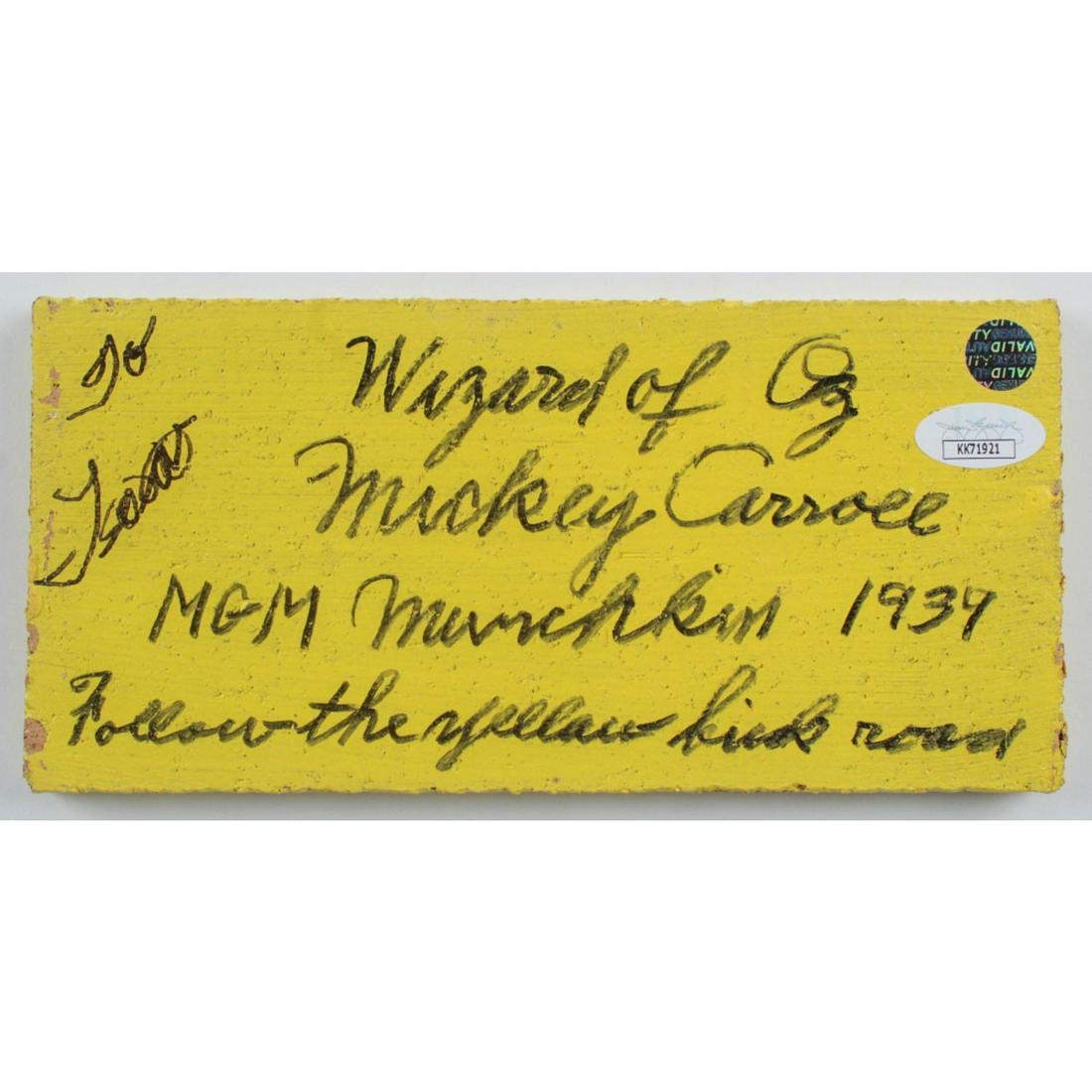 Mickey Carroll Signed "The Wizard of Oz" 4x8 Replica (1 of 1)