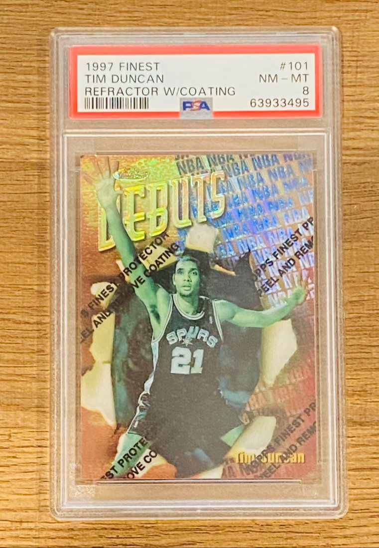 1997 Finest Tim Duncan Rookie #101 Refractor PSA 8 (1 of 2)