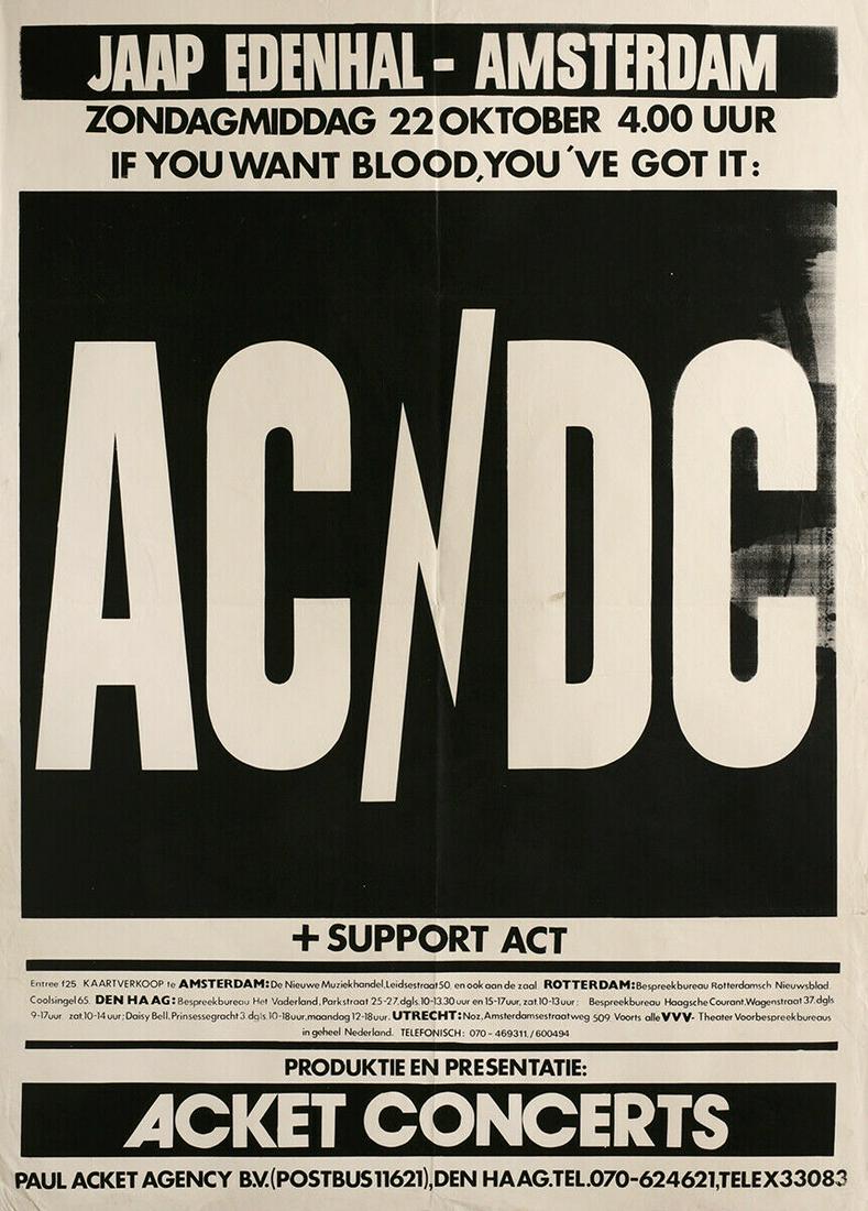 AC/DC 1978 Original Amsterdam, The Netherlands Concert (1 of 1)