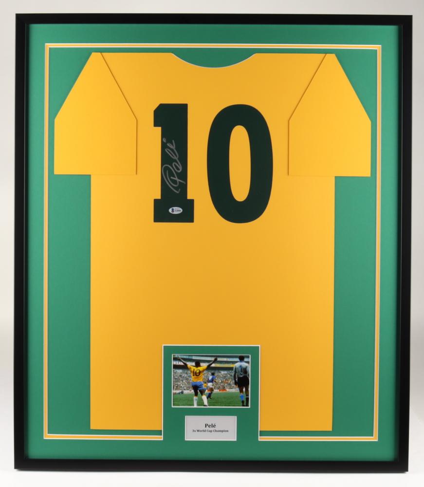 Pele Signed 29.5x34 Custom Framed Cut Display (Beckett (1 of 1)