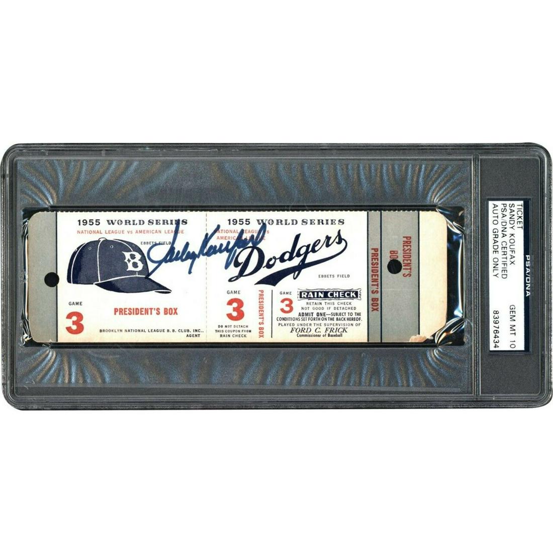 1955 World Series Sandy Koufax SIGNED Rookie Full (1 of 2)