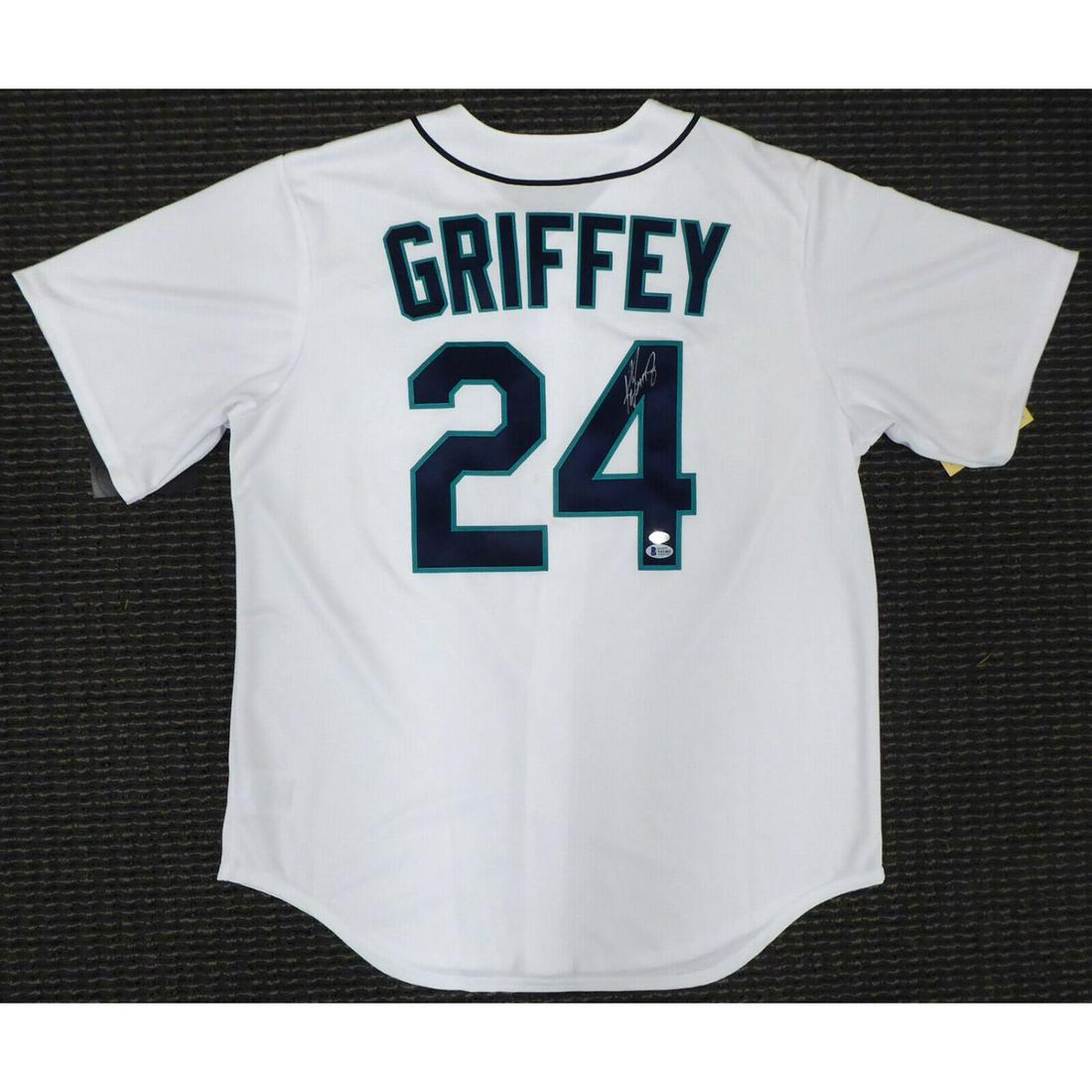 MARINERS KEN GRIFFEY JR. SIGNED WHITE NIKE JERSEY (BAS (1 of 3)