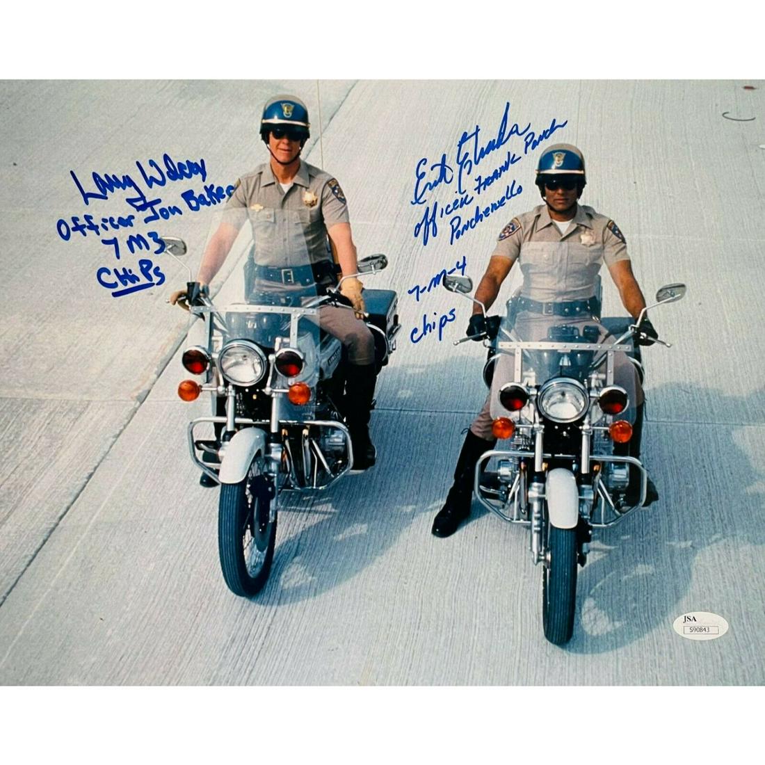 ERIK ESTRADA LARRY WILCOX Signed 11X14 Photo (JSA COA): ERIK ESTRADA LARRY WILCOX Signed 11X14 Photo (JSA COA)