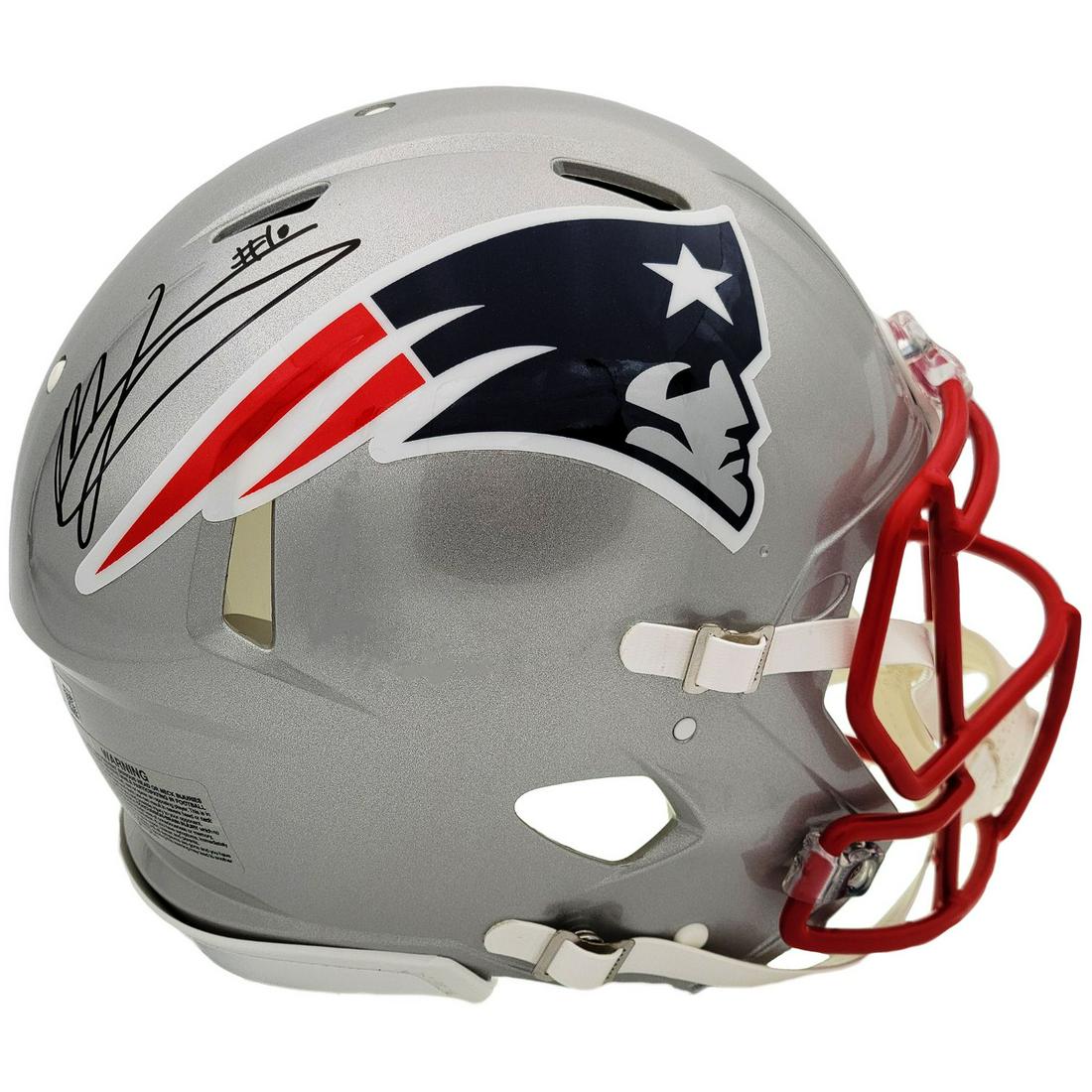 Mac Jones Signed Patriots Silver Full Size Authentic (1 of 2)