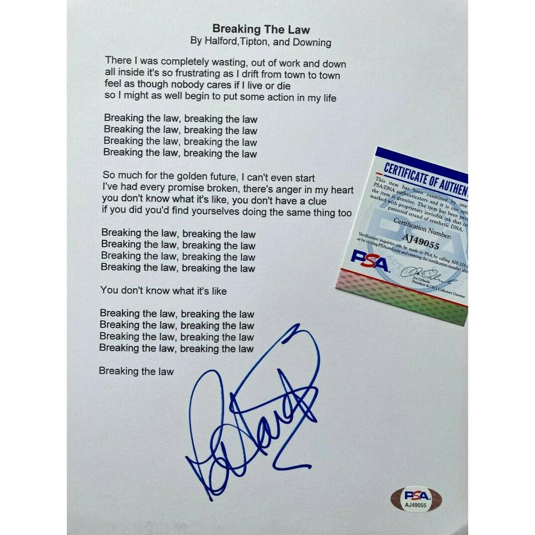 ROB HALFORD Signed "JUDAS PRIEST - BREAKING THE LAW" (1 of 1)