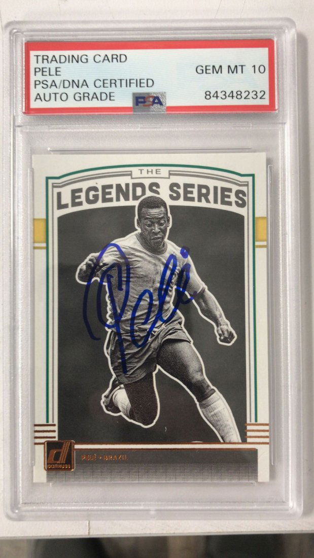 Pele Signed Topps Match Attax Psa 9 Auto