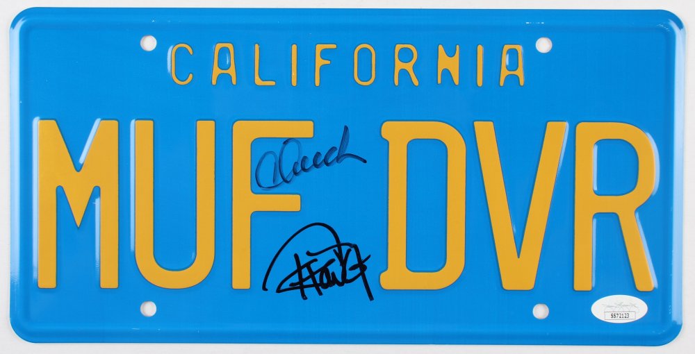 Cheech Marin & Tommy Chong Signed "Up in Smoke" License: Cheech Marin & Tommy Chong Signed "Up in Smoke" License Plate (JSA COA)