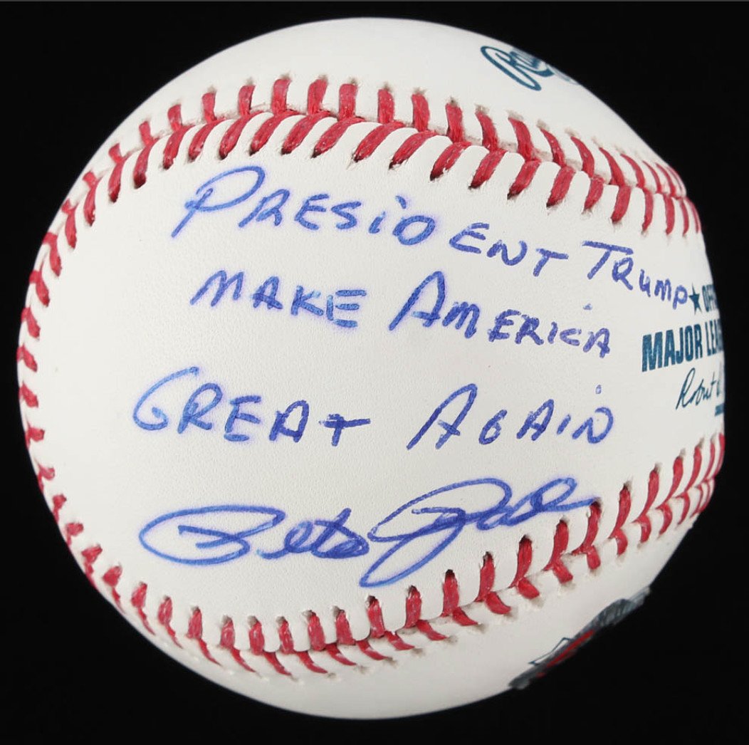Pete Rose Signed OML Baseball Inscribed "President Trum: Pete Rose Signed OML Baseball Inscribed "President Trump Make America Great Again" Beckett