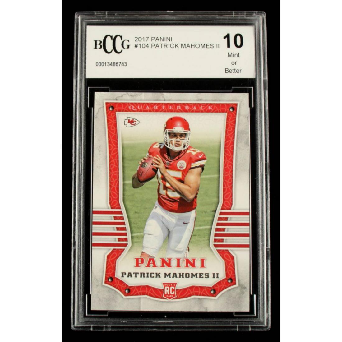 Patrick Mahomes II 2017 Panini #104 RC (BCCG 10) (1 of 1)