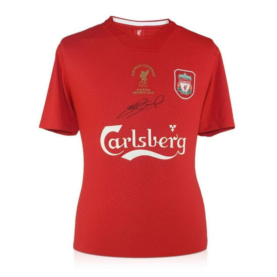 Steven Gerrard Signed Liverpool Soccer Jersey 2005 BAS (1 of 1)