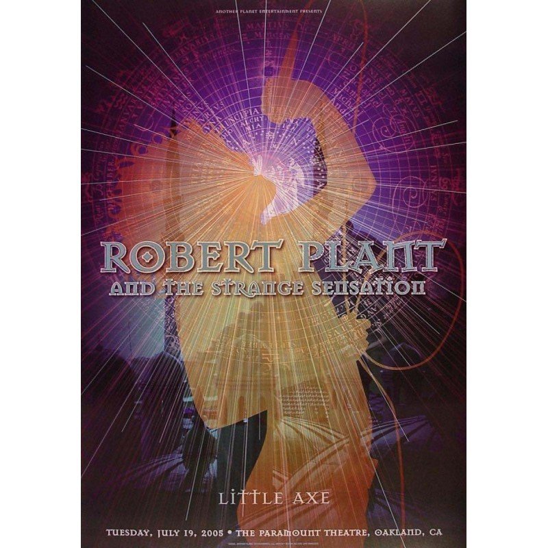 Robert Plant 1995 Oakland Concert Poster 19x27.5: Vintage concert poster by Rex Ray for Led Zeppelin's Robert Plant 2005 Oakland show 19x27.5