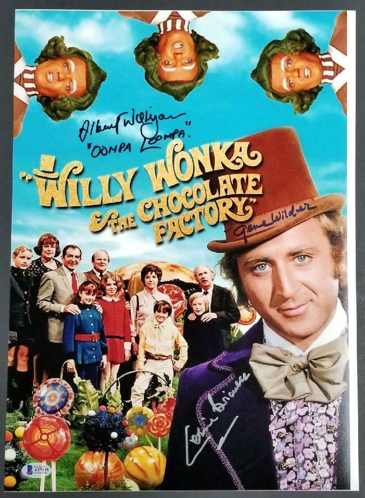 WILLY WONKA GENE WILDER + 3 SIGNED POSTER BAS COA RARE!!! (1 of 2)