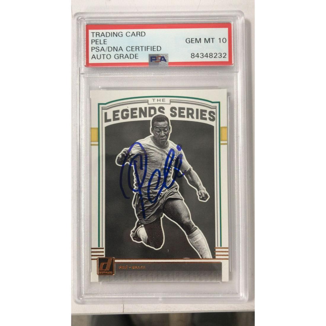 Pele Signed Topps Match Attax Psa 9 Auto