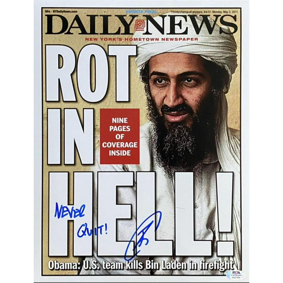 U.S. Navy Seal Robert O'Neill Signed Osama Bin Laden PRINT (1 of 1)