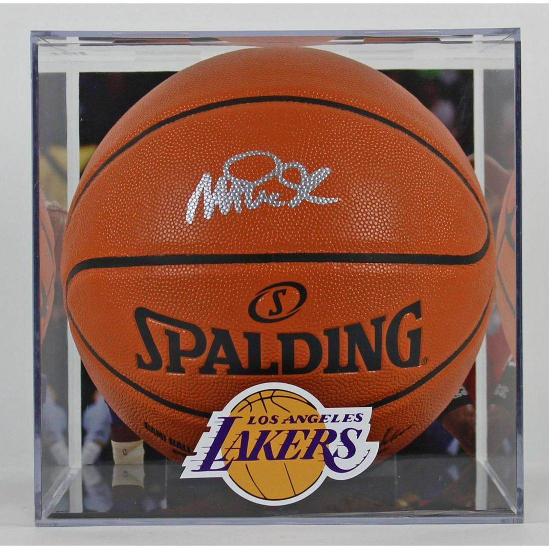 Magic Johnson Signed NBA Game Ball Series Basketball with High-Quality Display Case (Beckett COA) (1 of 1)