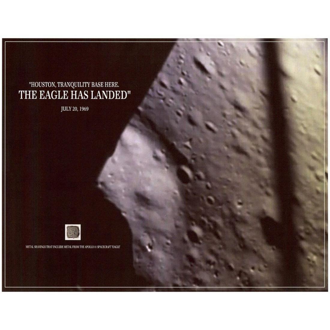 Apollo 11 "The Eagle Has Landed" 8x10 Photo with Metal Shavings from Spacecraft (The Zone COA) (1 of 1)