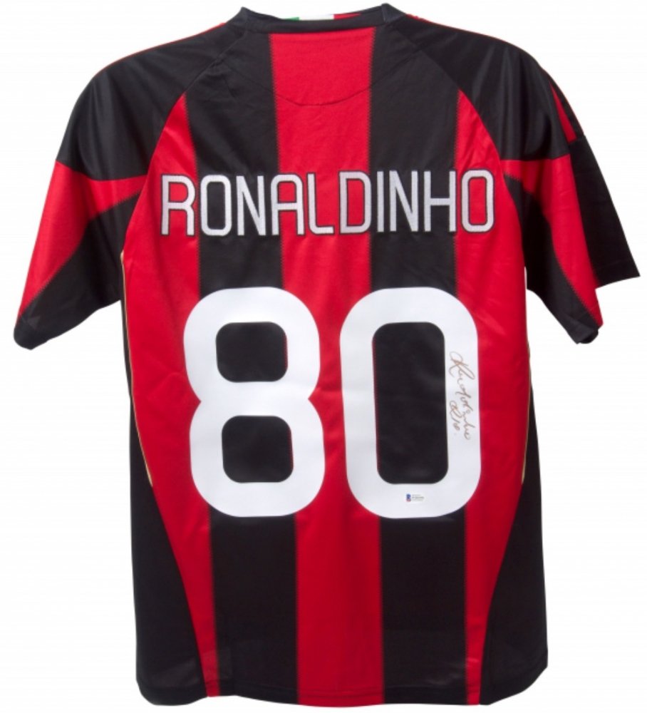 Ronaldinho Signed AC Milan Jersey Inscribed "Rio" (Beckett) (1 of 2)