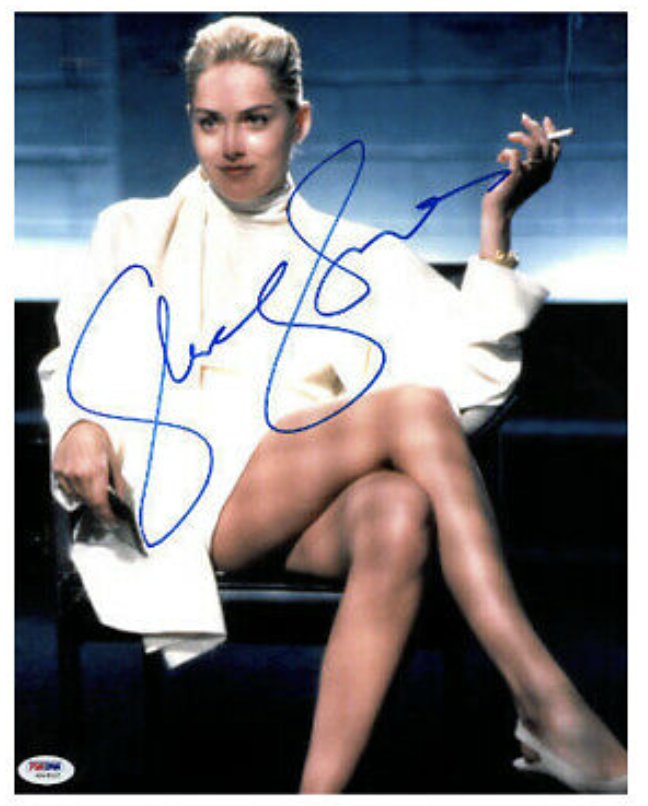 Sharon Stone SIGNED Basic Instinct 16x20 Photo (PSA COA) (1 of 1)