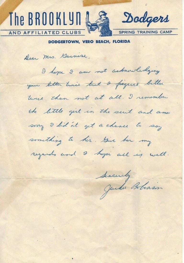 Jackie Robinson Signed Autographed Bold Handwritten Letter with JSA LOA. (1 of 2)