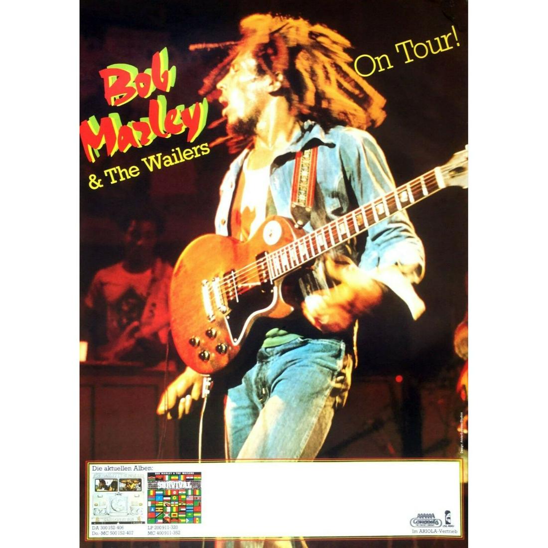 1980 Original Vintage BOB MARLEY AND THE WAILERS German CONCERT POSTER (1 of 1)